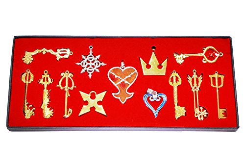 Xcoser Kingdom Hearts Keyblade Sora Weapon Keychain Pendant For Collection,Mens, Golden 13Pcs #TOP3