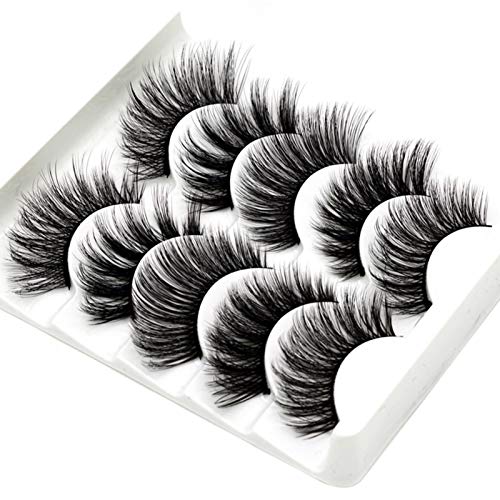 rethyrel Falsche Wimpern-5 Paare 3D Wimpern Wispy Beauty Natürliches Falsch Lang Dick Falsch Wimpern Make-up Cover