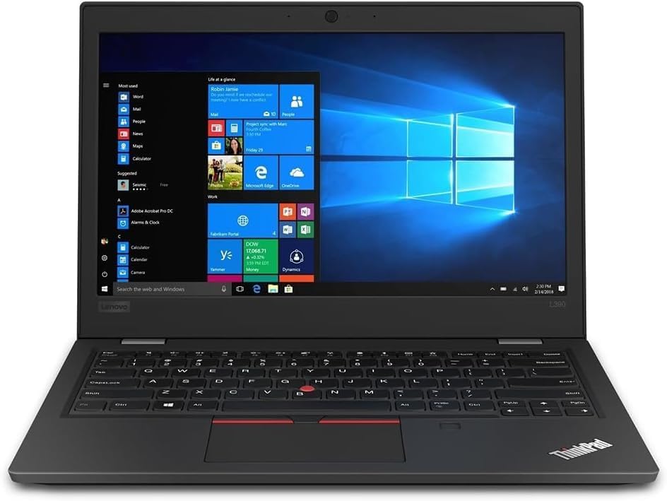 Lenovo ThinkPad L390 Business Laptop, 13,3' FHD (1920x1080) Notebook, Intel Core i5 8th, 16GB DDR4 RAM, 256GB SSD, Windows 11 Pro (Generalüberholt)