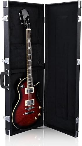 Vista 25 de ZeHuoGe Carcasa rígida de madera con cerradura para guitarra acústica de 41 pulgadas, superficie de PU (para guitarra acústica)