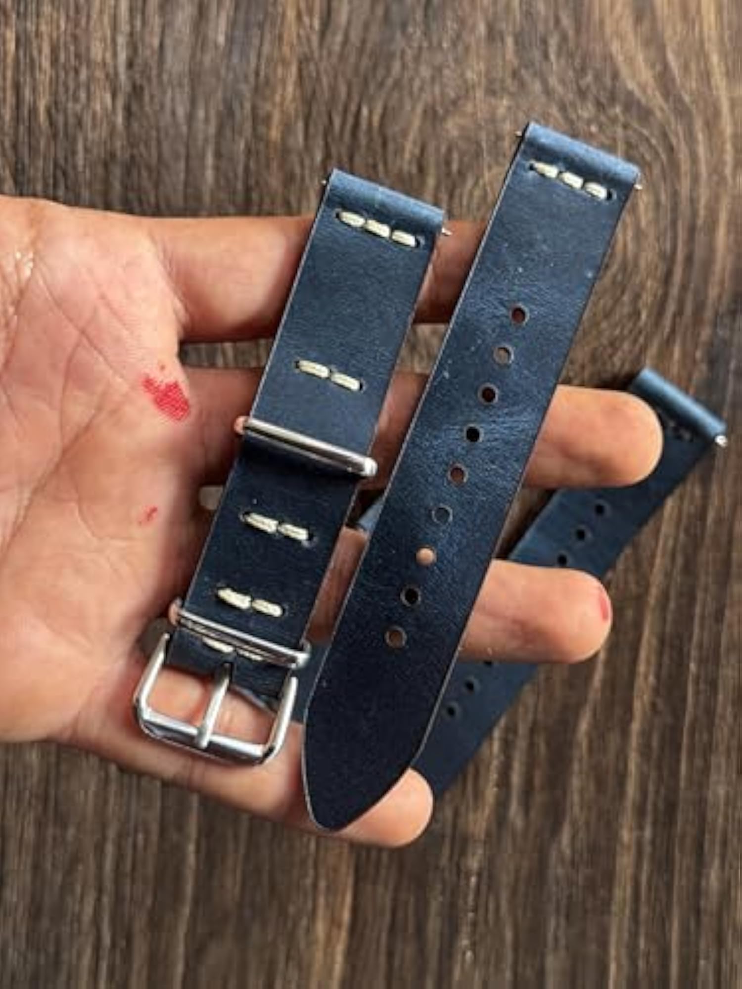 18MM / 20MM / 22MM Vintage Blue Leather Watch Strap Band