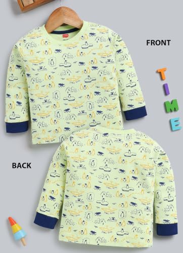 Image of LuvLap Baby Boys Regular Fit 100% Cotton Full Sleeves Boys T-Shirt Set Pack of 4