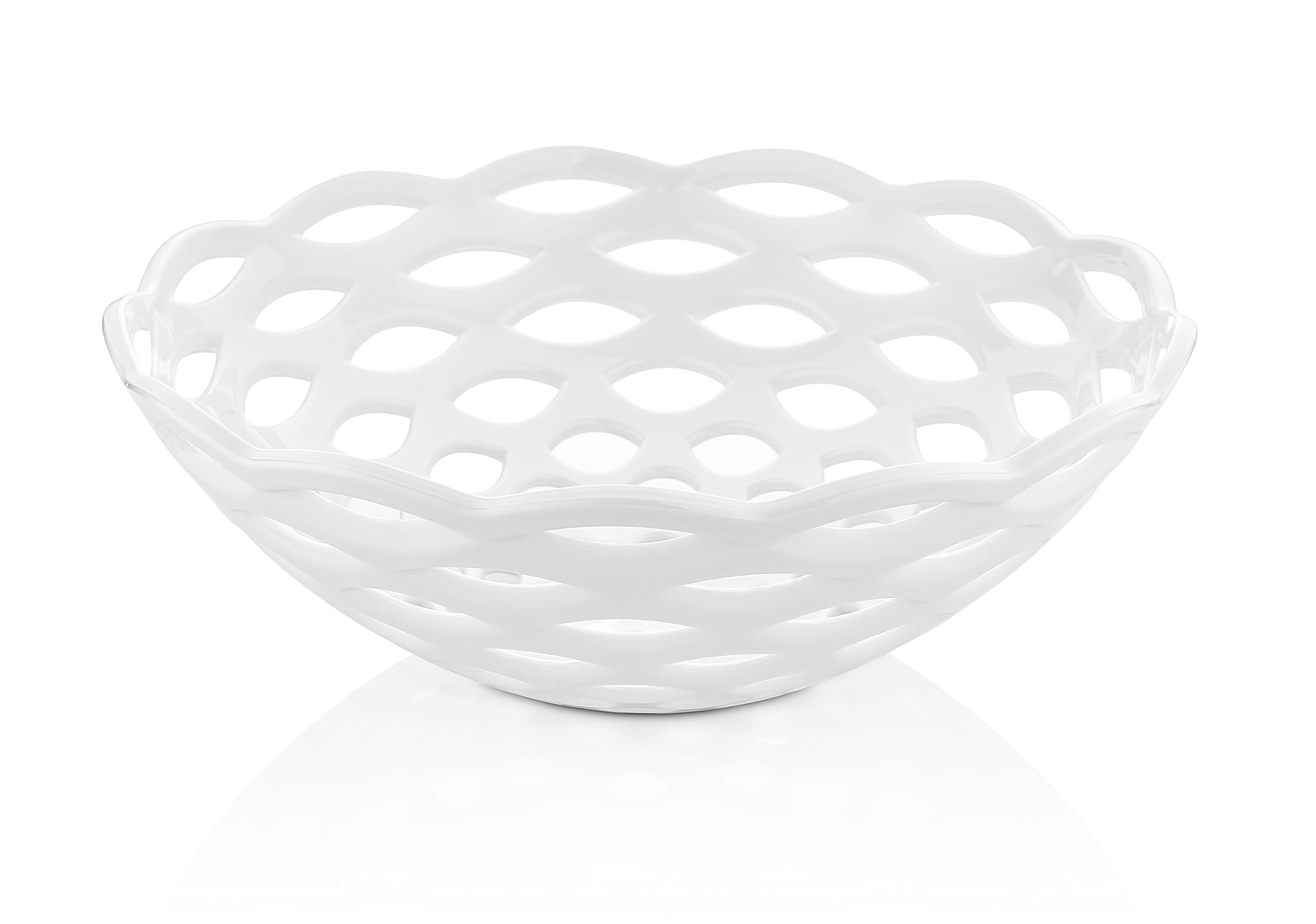 RoyalfordAcrylic Fruit Bowl, Freezer Safe & Bpa Free, RF10849 Top Rack Dishwasher Safe Countertop Fruit Basket Vintage Style Wire Fruit Storage Multi Purpose Compact Storage Space, Assorted
