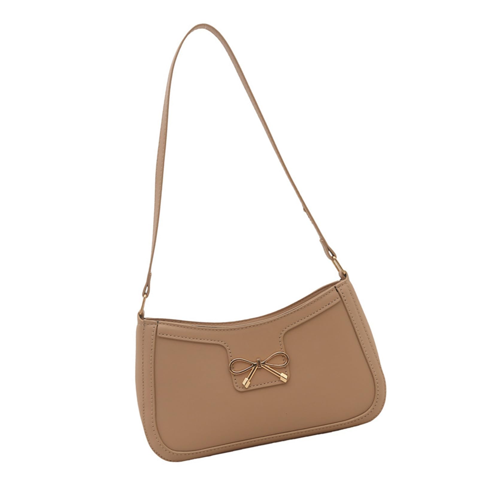 Maxtonser Small Shoulder Bag For Women Bows Design Retro Styles PU Leather Handbag Underarm Purse For Daily Use And Casual Travel