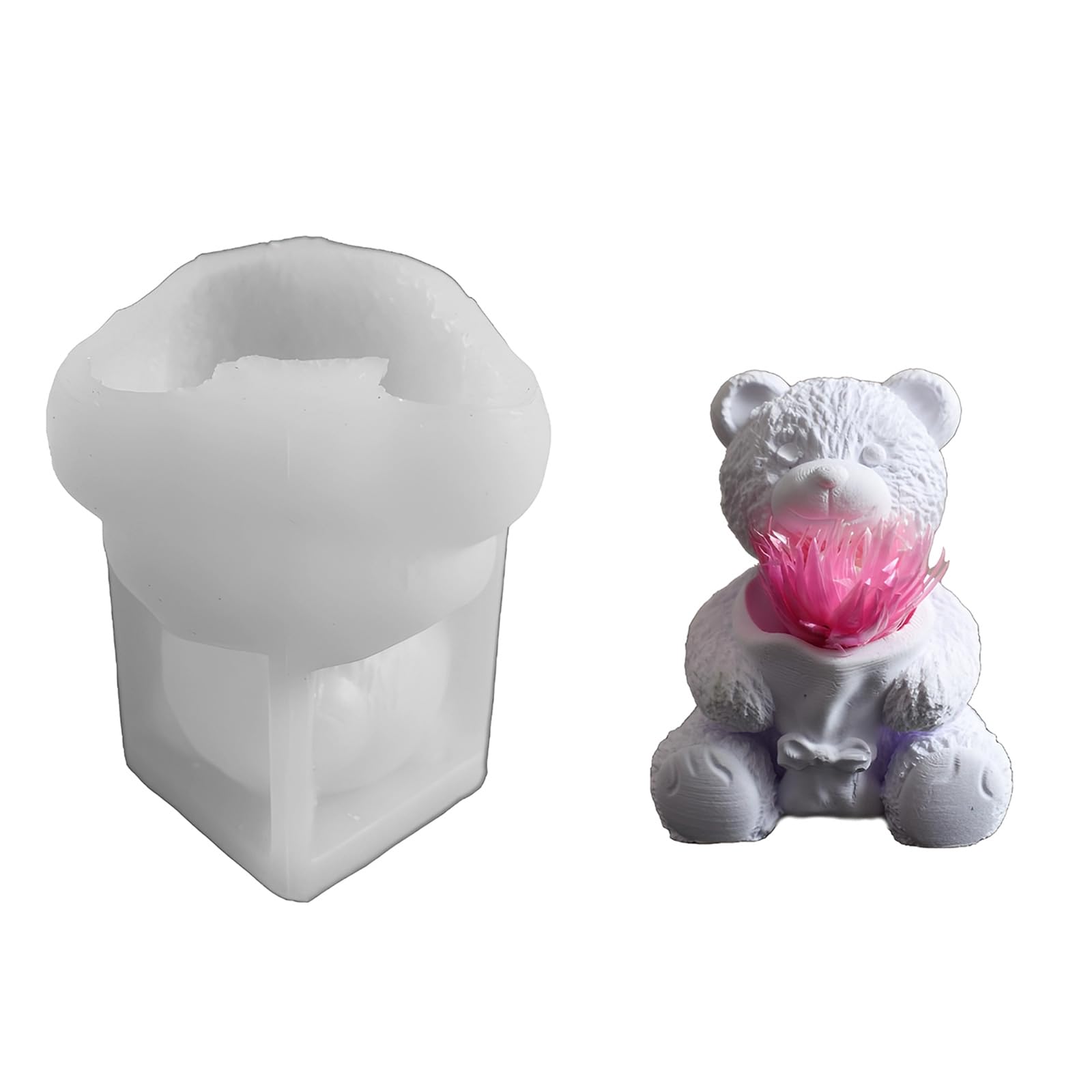 Alksubbm Food Grade Silicone Animal Candled Mold for Bear Rabbits Shapes Crafting Safely Animal