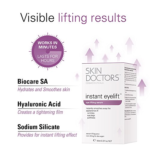 Skin Doctors Instant Eyelift, with Hyaluronic Acid, helps the appearance of wrinkles, eye bags, puffiness, and tightens the skin around the eye for Women - 10ml - Image 4