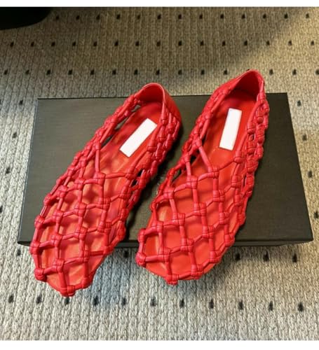 Jelly Mesh Ballet Flats for Women Wide Woven Jesus Sandals Slip on House Slippers Breathable Hollow Out Beach Slides Lightweight No Slip Sole Comfort Dressy Water Shoes Summer Pool Party Vacation4