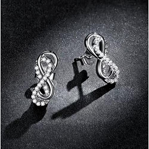 Boucles d'oreilles double infini argent 925 symbole d'amour éternel - 3