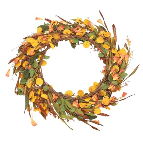 Couronne d'automne de recolte haut de gamme decoration rustique interieure