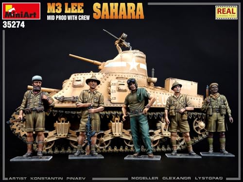 Miniart 1:35 - M3 Lee Mid Prod. Sahara w/Crew, Grey, Small - Image 2