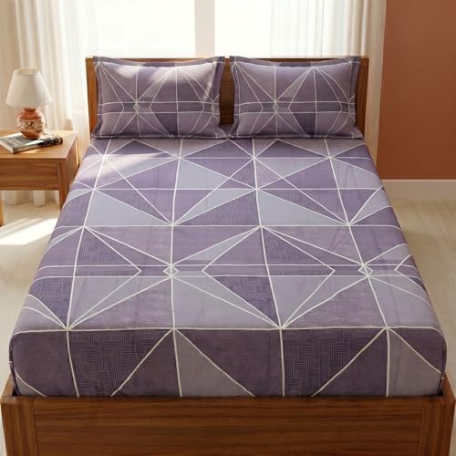Image of Mafatlal 125 GSM Merino Double Bedsheet with Pillow Covers |90 x 100 Inches | Soft, Breathable & Lightweight | Wine