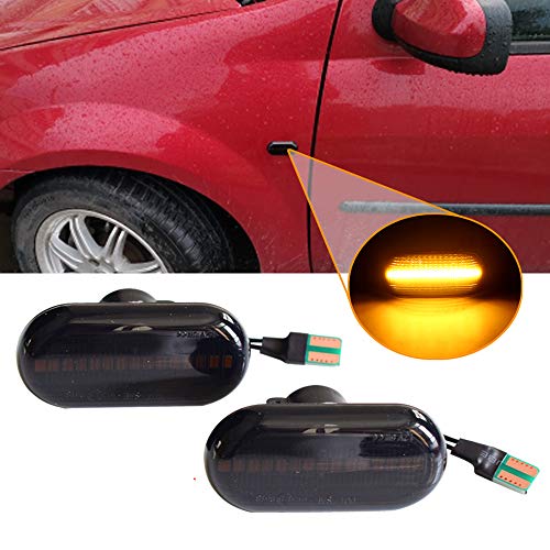 Hacreyatu Clignotants latéraux dynamiques pour Indicateurs latéraux Pour Dacia Duster Dokker Lodgy Renault Megane 1 Clio 1 2 KANGOO ESPACE Smart Fortwo 453...