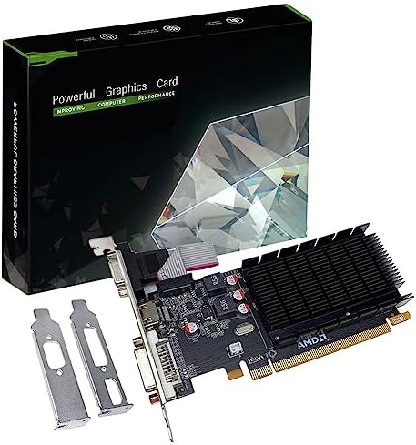 SAPLOS Radeon HD 5450 Low Profile Graphics Card, 2GB GDDR3 64-bit, HDMI DVI-I VGA, PCI Express x16, DirectX 11, Video Card for PC, Computer GPU, 2 Monitors Support