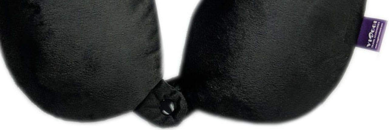 Viaggi Microbead Travel Neck Pillow with Fleece Cover - Black 1