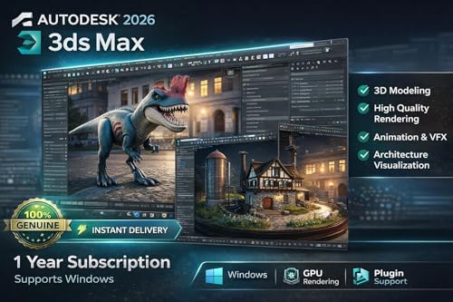 Image of Autodesk 2026 Student Version Full Bundle (AutoCAD, Revit, 3ds Max, Maya, Civil 3D) - 1 Year Subscription | CAD Software for Windows /Mac | 2D 3D Design, Architecture & Engineering Tools