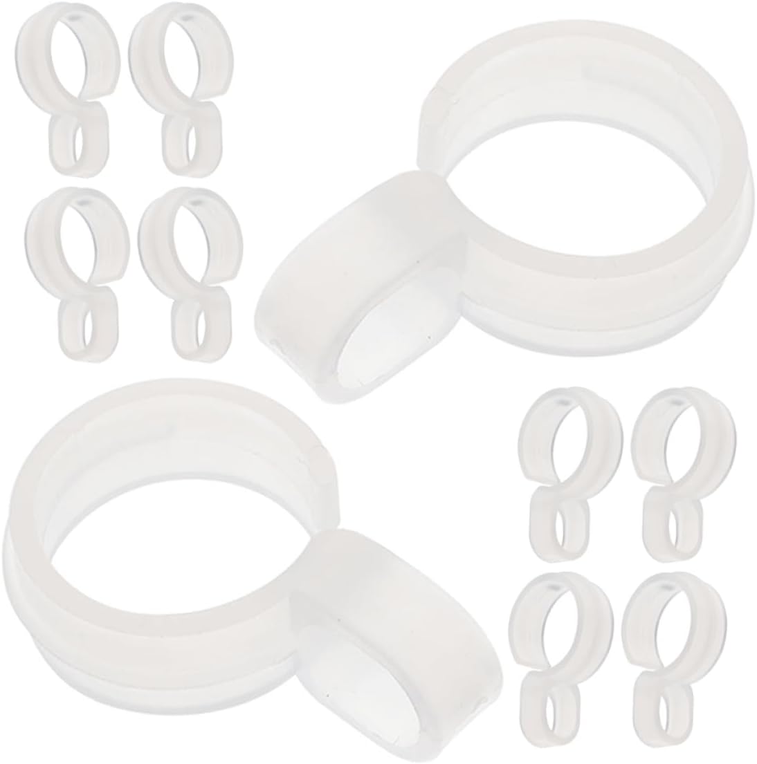 Veemoon 20pcs Windproof Clothes Hanger Hooks for Coat Hanger Accessories, Reusable Anti-Slip Fixing Buckles for Laundry Drying Poles, Household Hanging Windproof Hooks, Large 32-38mm