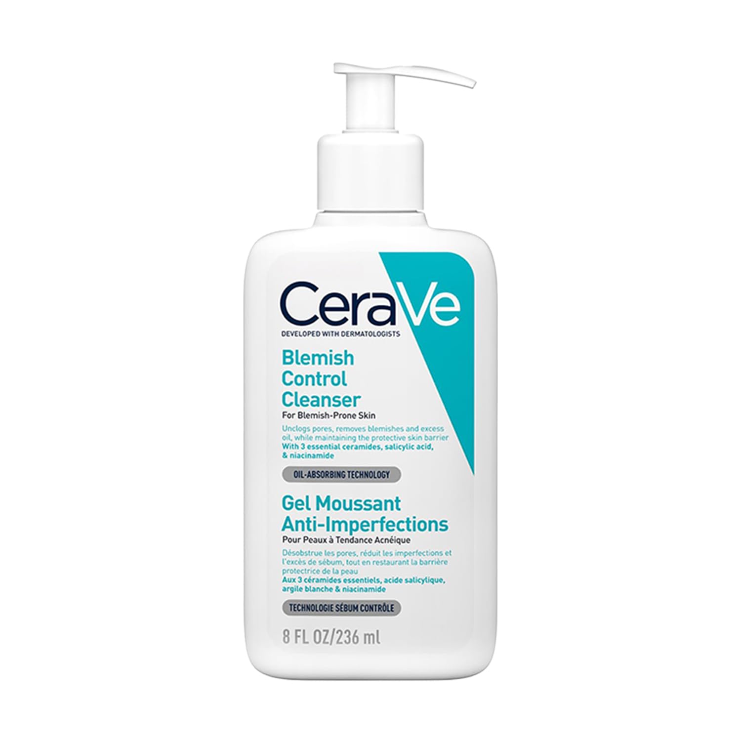 Cerave Blemish Control Cleanser with 2% Salicylic Acid & Niacinamide for Acne Prone Skin, Controls Acne & Spots, Unclog Pores & Reduces Blemishes, 236ml-image-23