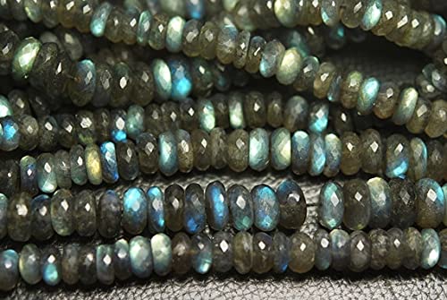 Labradorite bleue naturelle en fil de 8 pouces pour bijoux d'évasion spirituelle