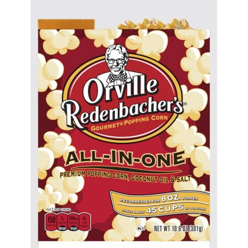 Orville Redenbacher's All-In-One Popcorn Kit, with Kernels, Coconut Oil &amp; Salt, for 8oz. Popcorn Machine, 10.6oz. (Pack of 24)