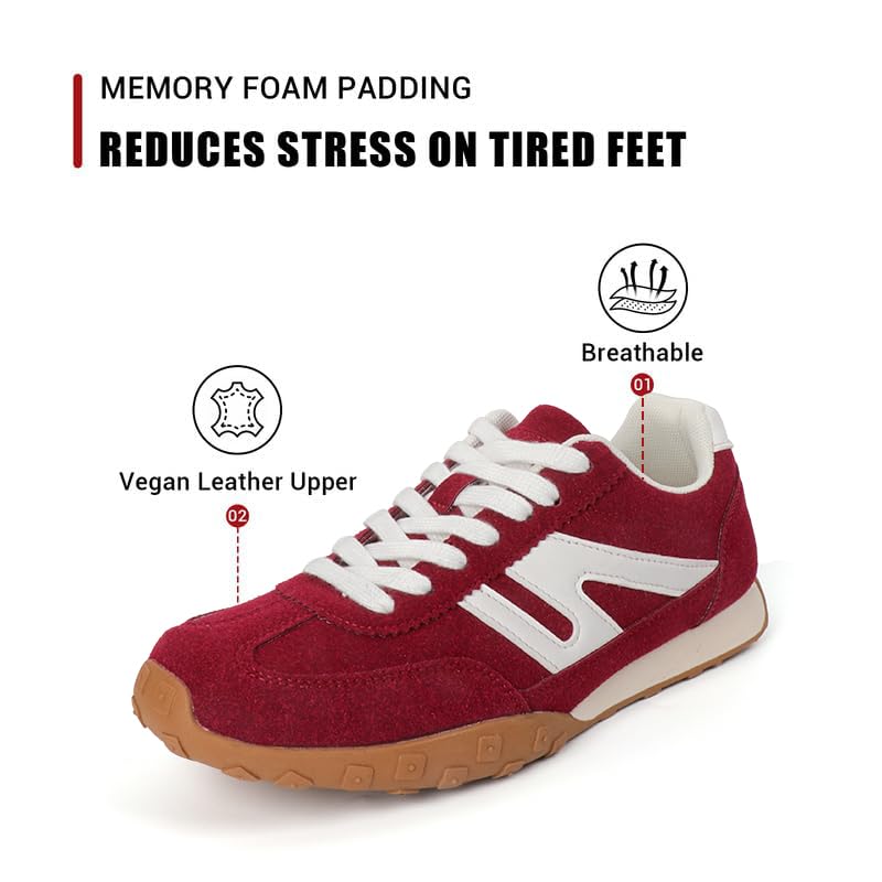 Image of Sneakers for Women Retro Fashion Trendy Sneakers with Foam Insole Casual Shoes for Walking Tennis Classic Non-Slip Comfort Shoes