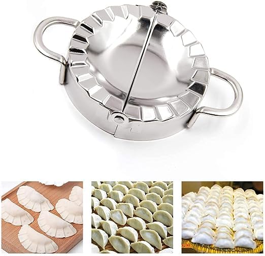 Image of Stainless Steel Dumpling Maker Dough Press Mold Wrapper Cutter for Kitchen Making Tools Momos Ghughra Ravioli Samosa Karanji Gujiya Wrappers Maker Machine (Multi) (Pack of 1)