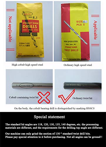 Wiyos Electric Drill Bit Sharpener 3-12Mm Automatic Drill Bits Grinder Grinding Machine Driver 95W High Speed Milling Devices (110V Voltage) #TOP6