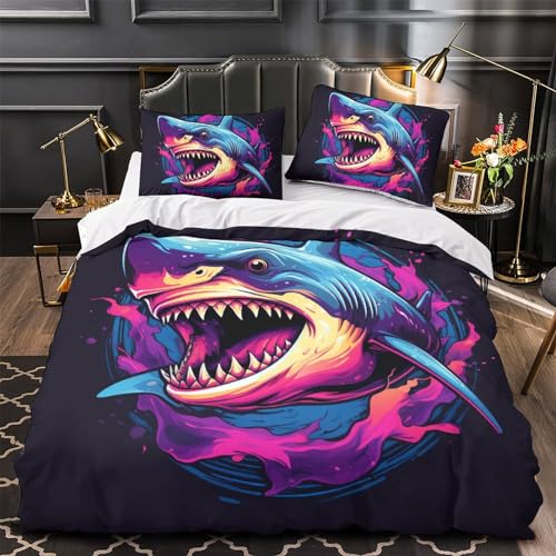 Parure de lit requin microfibre douce et résistante avec zip - 4