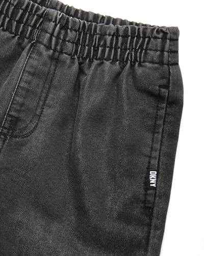 Image of DKNY Boys' Shorts Set - 2 Piece Short Sleeve Collared Button Down Shirt and Stretch Denim Shorts for Boys (Sizes: 8-12)