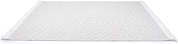 Aden Yonca Dokuma Halı | Makinede Yıkanabilir | Modern Halı | Krem | 20 x 20 cm | YNC01