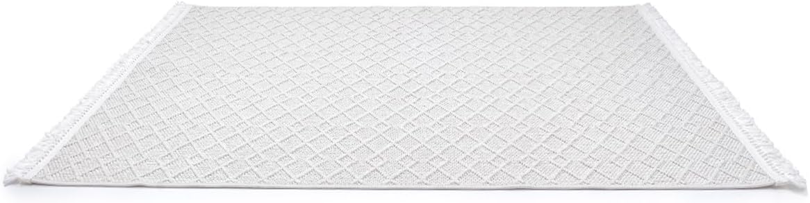 Aden Yonca Dokuma Halı | Makinede Yıkanabilir | Modern Halı | Krem | 20 x 20 cm | YNC01