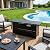 LEGACY HEATING 57 inch Propane Fire Pit Table Outdoor Gas Fire Pit Table, 50000BTU Fire Table with Lid, Retangular Black Firepit Table for Garden Backyard Deck Poolside Party