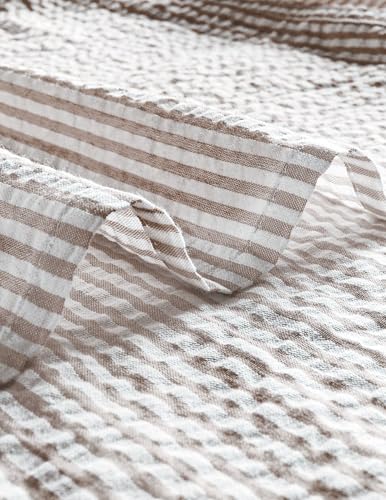 Image of VATPAVE Mens Striped Summer Shirt Casual Button Down Short Sleeve Beach Shirts Cotton Shirts for Men