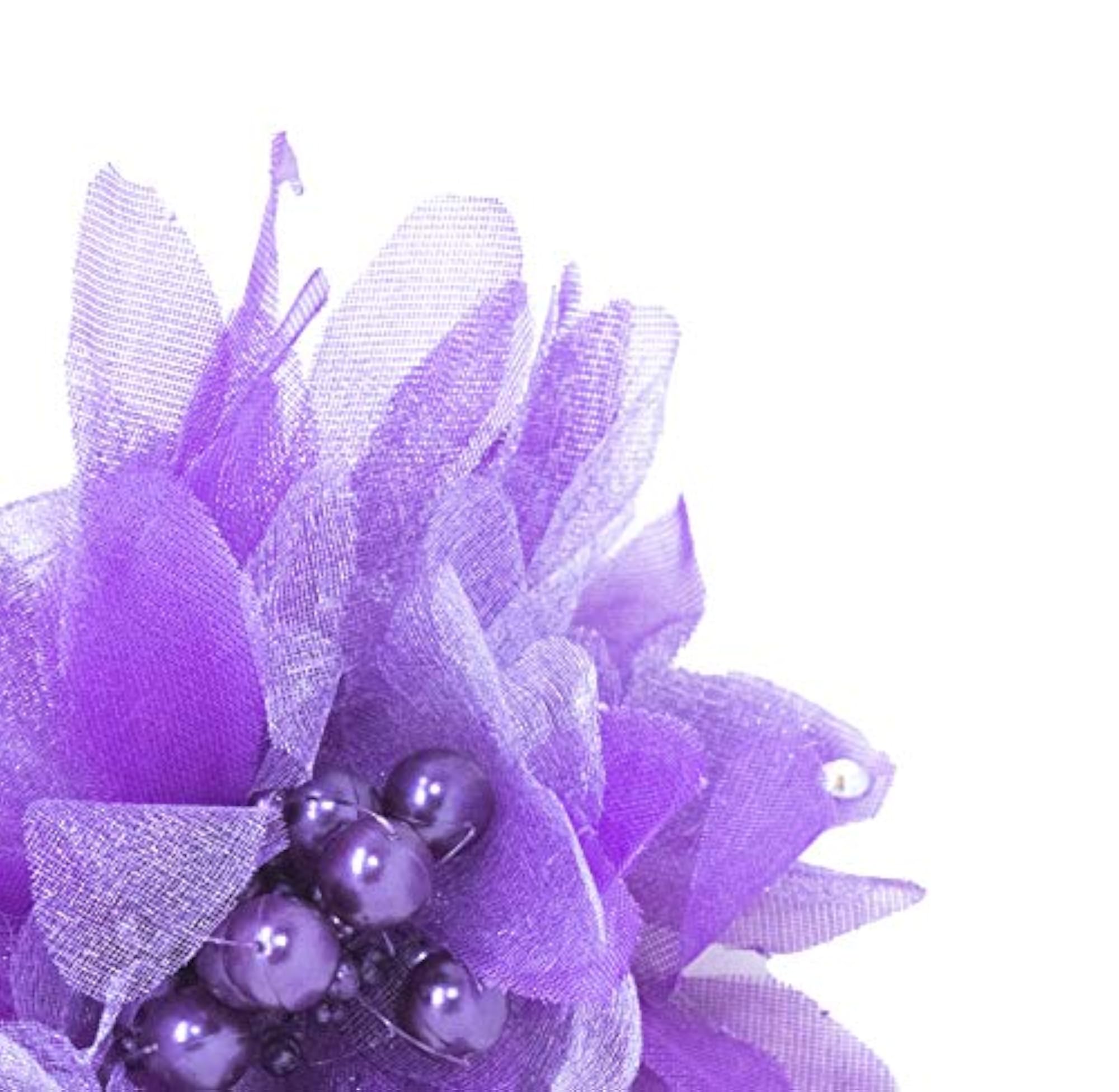 Artificial Hair Decoration Flower Clips, Purple Pack of 1