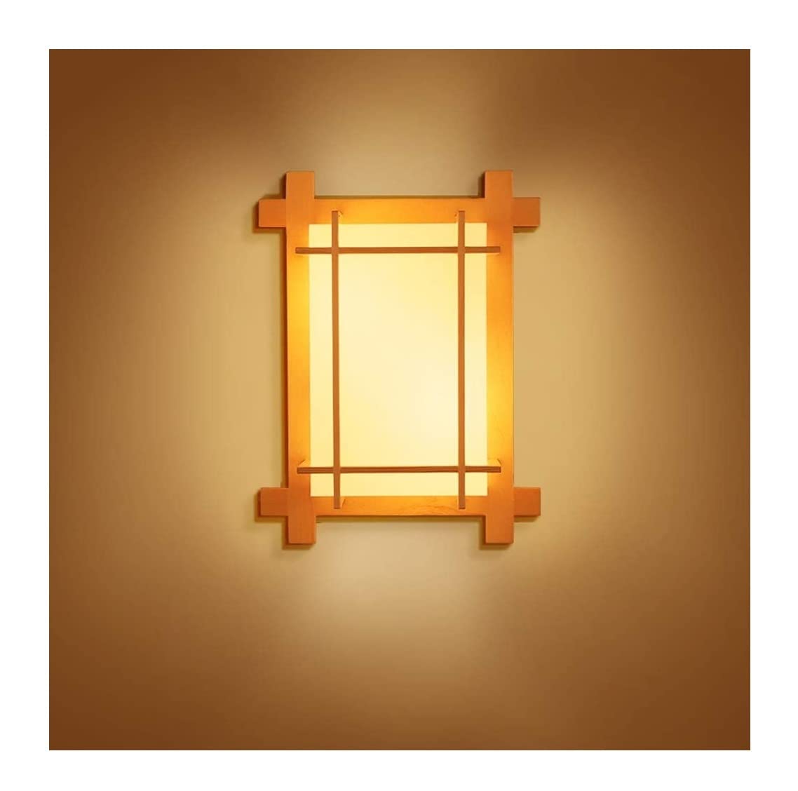 Lampada da Parete, Lampada da Parete con dimmer, Luce Interna in Legno, Decorazione con Telecomando, Applique da Parete nordica in Legno massello, a Batteria, per Camera da Letto,