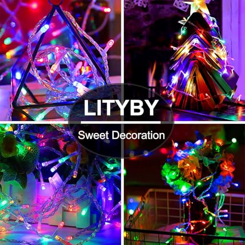 LITYBY Christmas Tree Lights,12M 120LED Fairy Lights for Bedroom,8 Modes Plug in Fairy Light with Remote Control,Indoor/Outdoor String Lights for Bedroom Party Xmas Decorations(Multi-Coloured) - Image 2