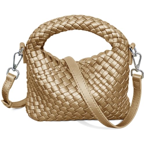 Women's Woven Purse, Small Crossbody Tote Bag with Adjustable Shoulder Strap,Top Handle Handbags for Work/Travel/Daily Use