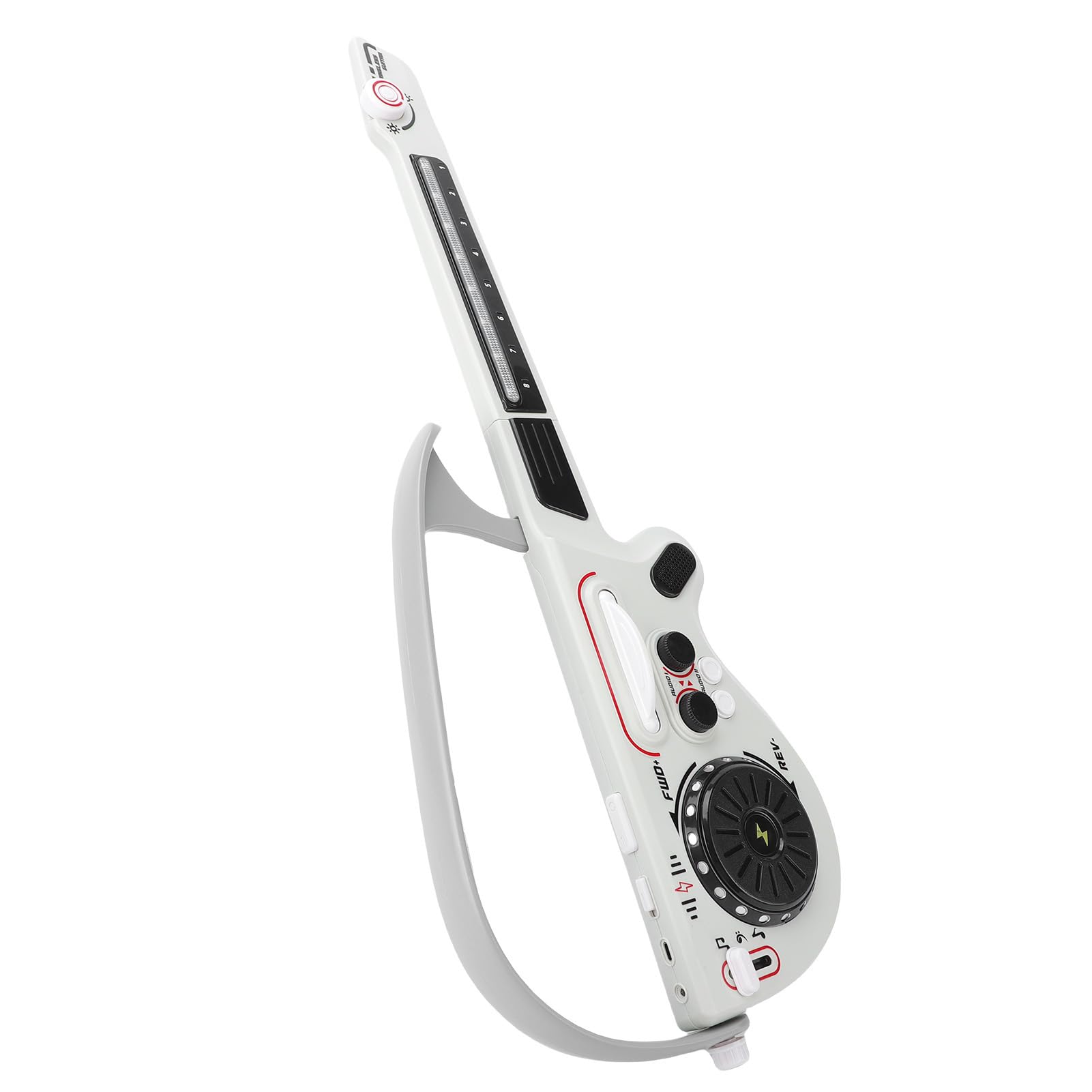 PUSOKEI Giocattolo per Chitarra Bluetooth per Bambini | Strumento Musicale Elettrico Pieghevole Senza Corde per Bambini (WHITE)