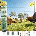 Electric Fence Netting, 47.2" H x 164'L Electric Chicken Fence, Portable Chicken Fence with Double Spiked Fiberglass Posts for Chickens, Ducks,Turkeys, Sheep, Geese in Yard, Farms,Backyards, Garden