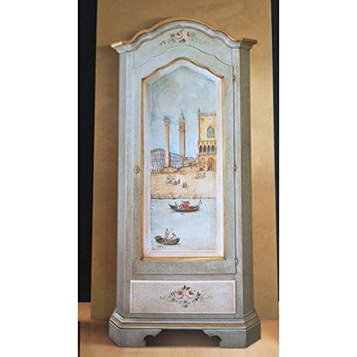 EsteaMobili - Armadio Legno Decorato Anticato con Decoro Venezia - 465A - Come Foto