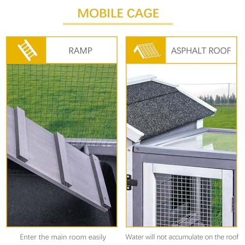 GEGURI Coelhinha interna e externa, gaiola de coelho, casa de madeira para animais de estimação para