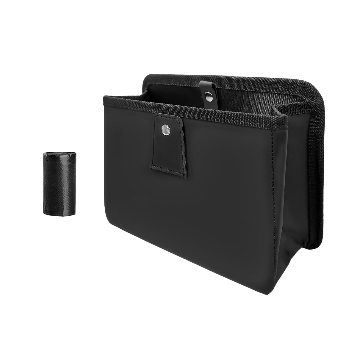 Yourkar Car Trash Can, Foldable Waterproof Leather Car Garbage Organizer Holder, Automotive Mini Dustbin Container with One Roll Trash Bag, Universal Interior Car Accessories (Black, M)