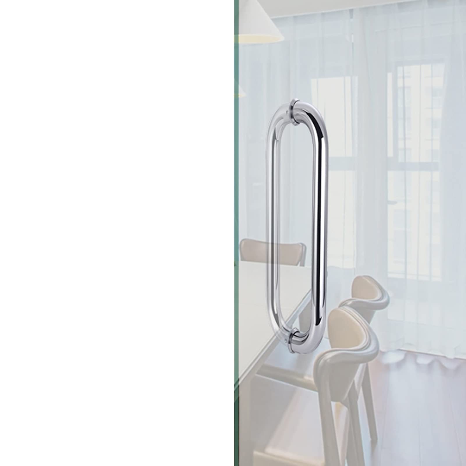 GYRAZXS Shower Glass Door Handle for Bathroom,Full Polished Stainless Steel Finish Push and Pull Glass Door Handle for Replace Old or Damaged Door Handles (Size : 440mm)