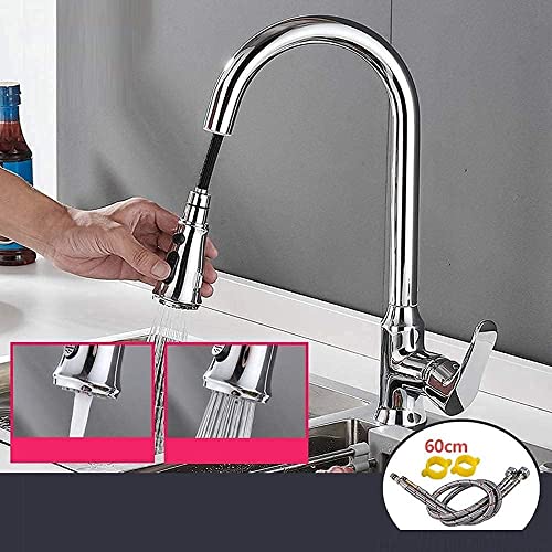 Robinet de cuisine pour evier 2 bacs douchette rotative - 3