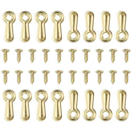 Image of HARFINGTON 100Pcs Picture Frame Backing Hardware Clips with 100Pcs Screws Photo Frame Turn Button Fasteners Picture Turn Backing Clips for Craft Hanging Pictures, Gold