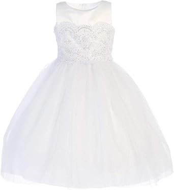 Amazon.com: Pink Princess Vestidos de Primera Comunión para Niñas 7-16  Satén Encaje Sagrado 1er Vestido Blanco Vestidos de Primera Comunión para  Niñas : Ropa, Zapatos y Joyería