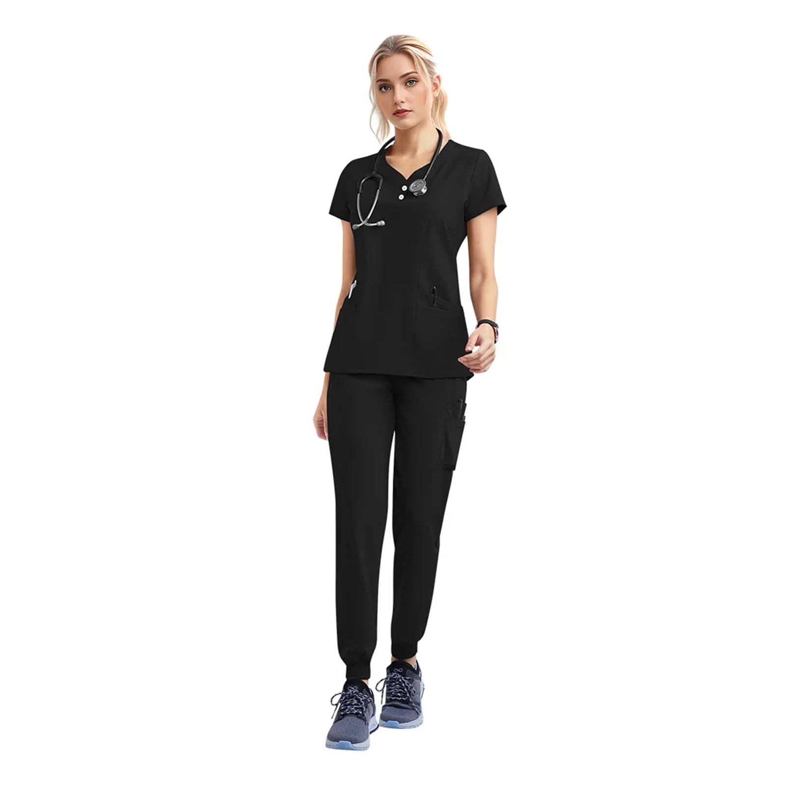 Uniformi per infermiere da donna Set di camici da medico e infermiere, set da jogging da donna, accessori for ospedale, sala operatoria, abbigliamento da lavoro chirurgico For Abbigliamento da lavoro(
