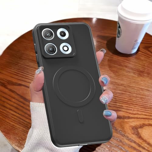 Image of Outlouders Back Cover for Motorola Moto Edge 70 Max 5G | Soft Matte Silicone | Slim Fit | Magnetic-Safe Logo Design (Magnetic-Safe Not Compatible) | Shockproof | Camera Protection Bumper Case (Black)