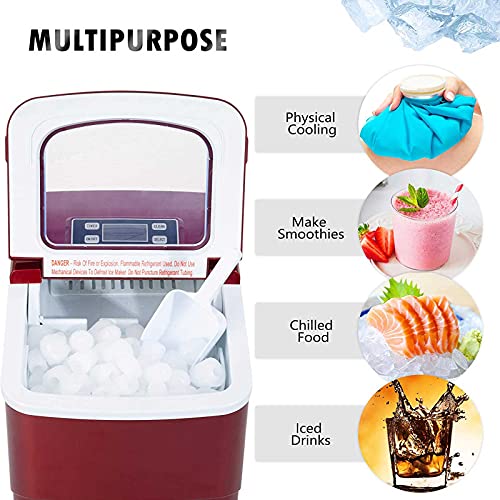 Fabricadora de Hielo Eléctrica Compacta para Encimera, Automática, Produce Cubos de Hielo en 8 Minutos, Tamaño Ajustable y Función de Limpieza Automática miniatura 2
