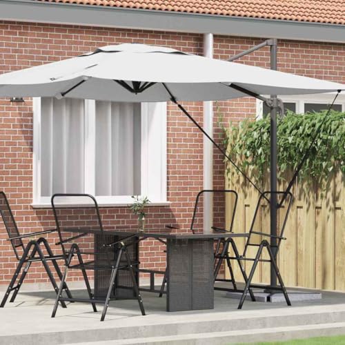 Sombrilla de jardin de aluminio rectangular con manivela e inclinacion beige 286x284 2
