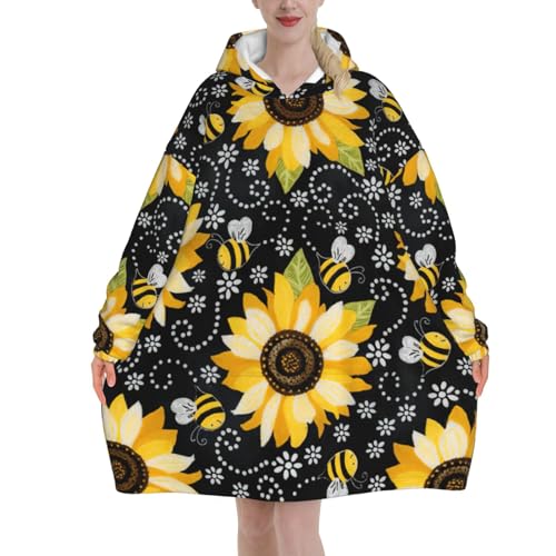 Couverture chaude et confortable avec imprimé abeille en flanelle premium